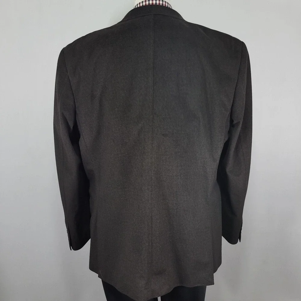 Pronto‎ Uomo Men's Sport Coat Blazer Two Button Brown Sued Polyester Size XXL